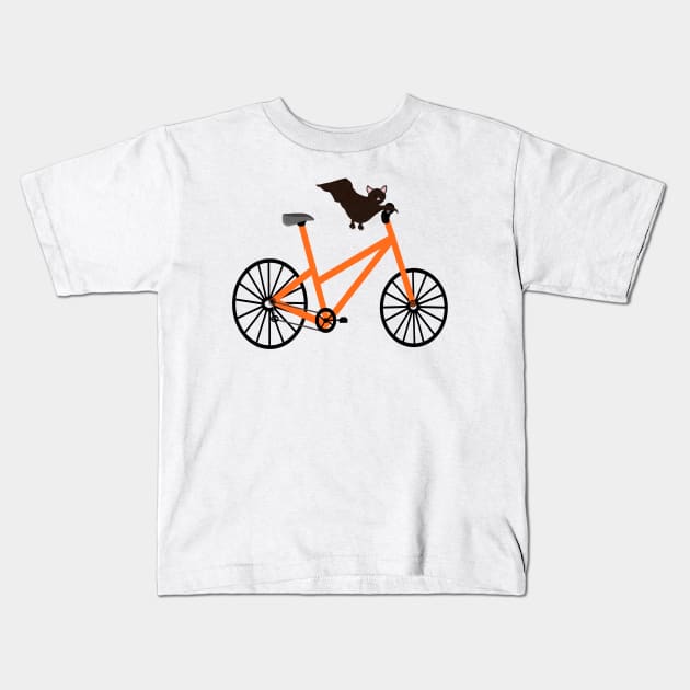 Bat On A Bicycle Kids T-Shirt by CatGirl101